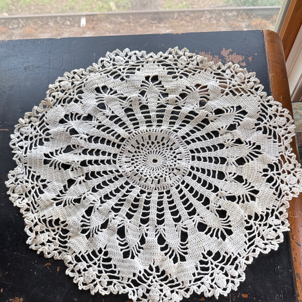Elegant Cream Crochet Doily